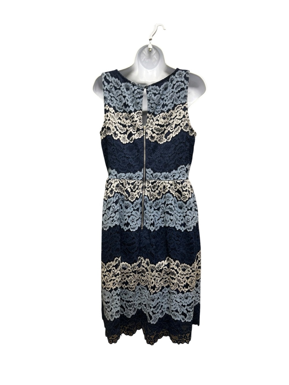 Ricki's Blue Silver Lace Lined Feminine Dress Size S - Picture 5 of 7